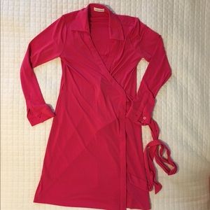 Calvin Klein Pink Collared Wrap Dress